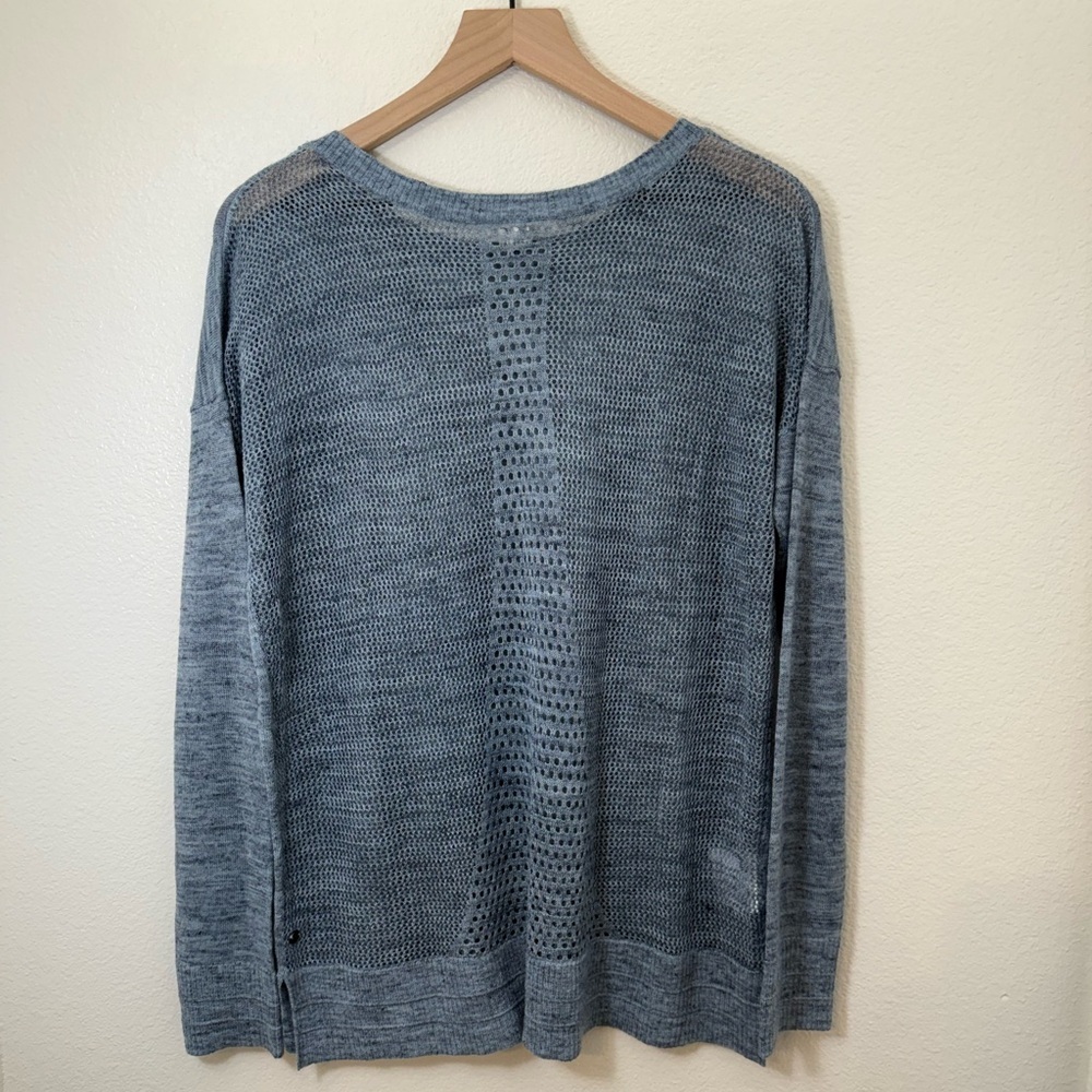 Lululemon-Well Being Crew Sweater *Linen-
Heathered Sailboat/Classic Navy Small - Picture 6 of 11